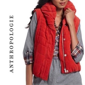 Anthropologie Daughters of the Liberation Red Corduroy Puffer Vest